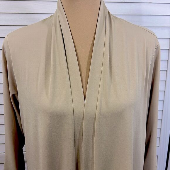 Susan Graver Tan Open Front Cardigan Size Medium - Picture 4 of 10